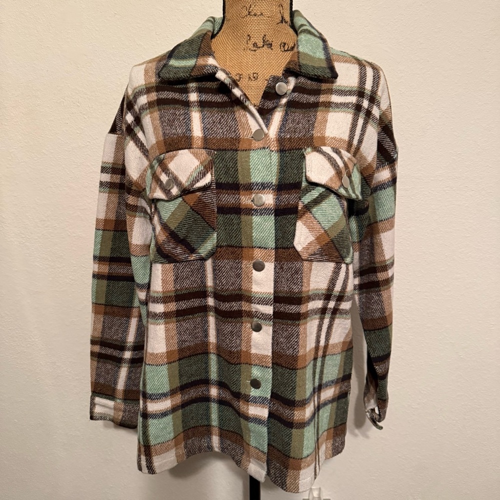 Flannel Shacket Button up large